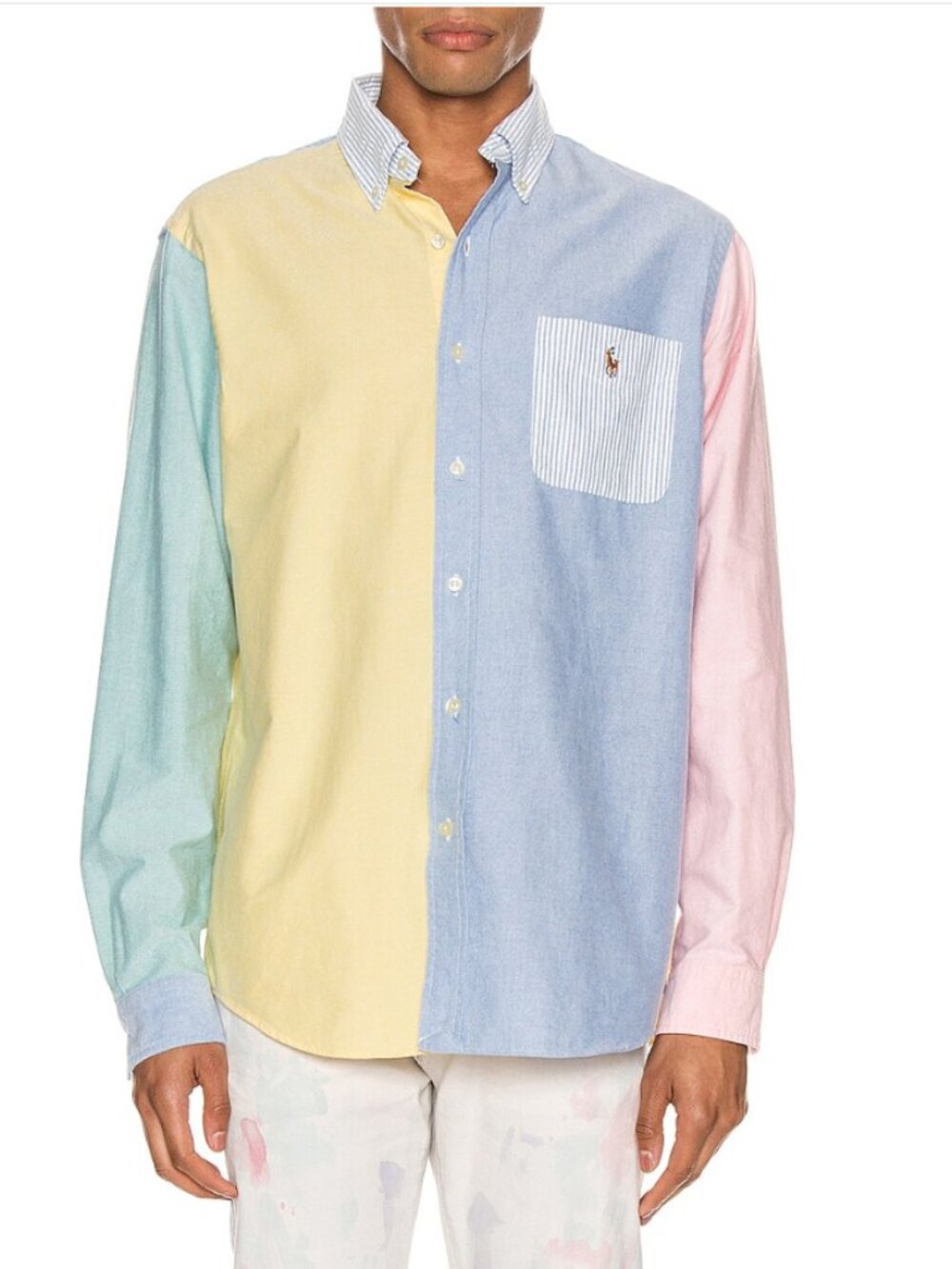 Polo Ralph Lauren Men's XXL Oxford Fun Shirt Multicolor Pastel Color-block